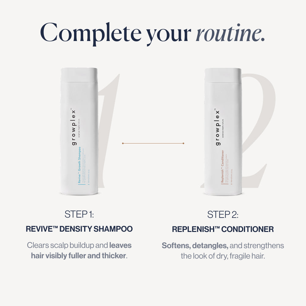 Revive & Replenish complete your routine: shampoo + conditioner