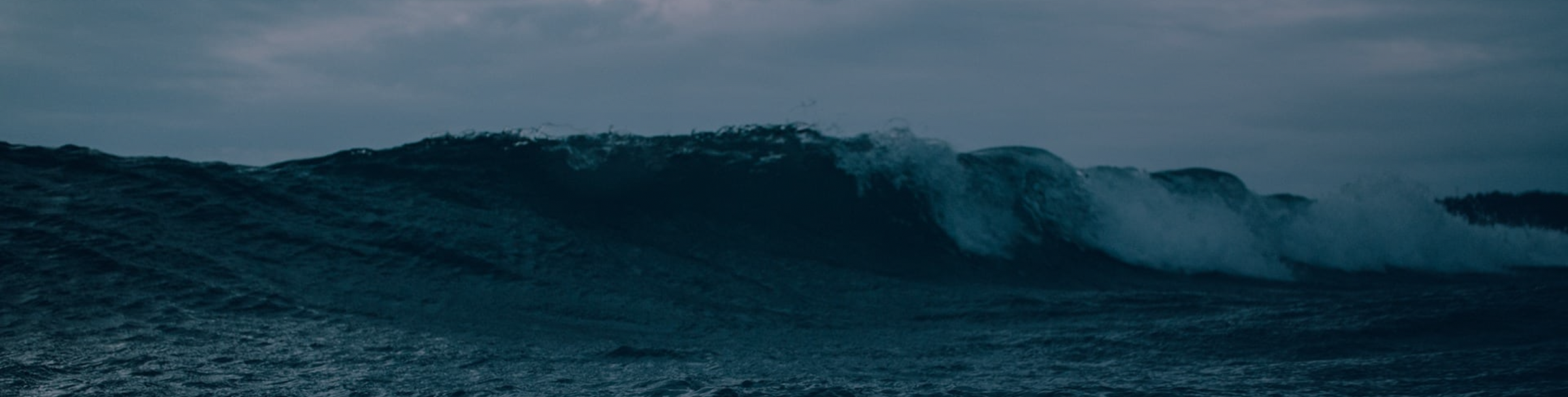 Ocean wave at dusk